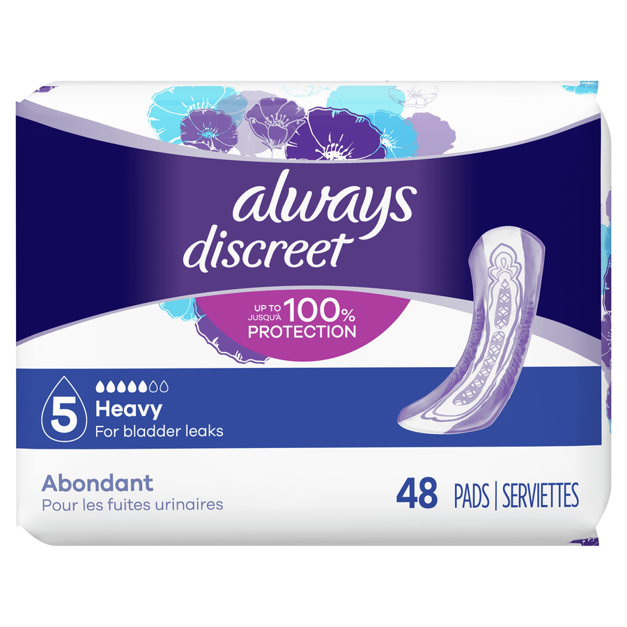 FSA Eligible Always Discreet Heavy Incontinence Pads, 48 ct.